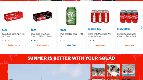 Coca-Cola #SummerSipSquad Walmart Microsite